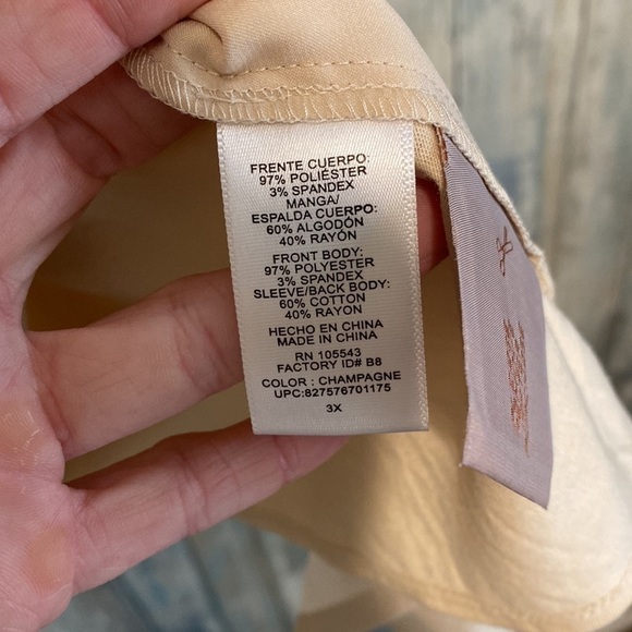 Daisy Fuentes women 3X mock tie front long sleeve collared blouse NWT - Picture 6 of 11